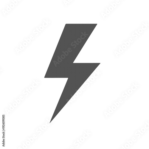 Free Download Lightning Bolt Flash Energy Icon in Minimal Flat Gray Style Isolated on White Background - GFXLoad