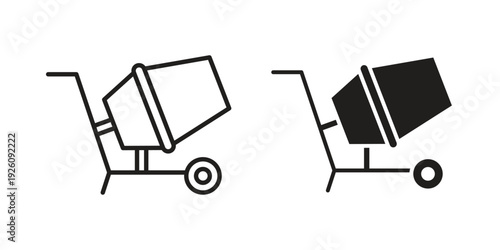 Cement mixer icon vector logo design element. Vector emblem template.