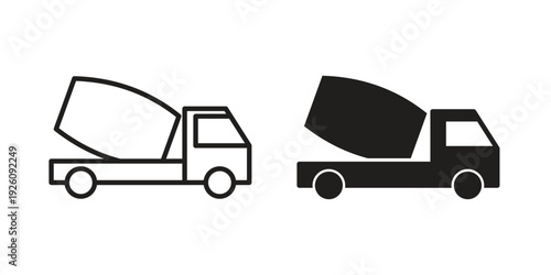 Cement truck icon vector logo design element. Vector emblem template.