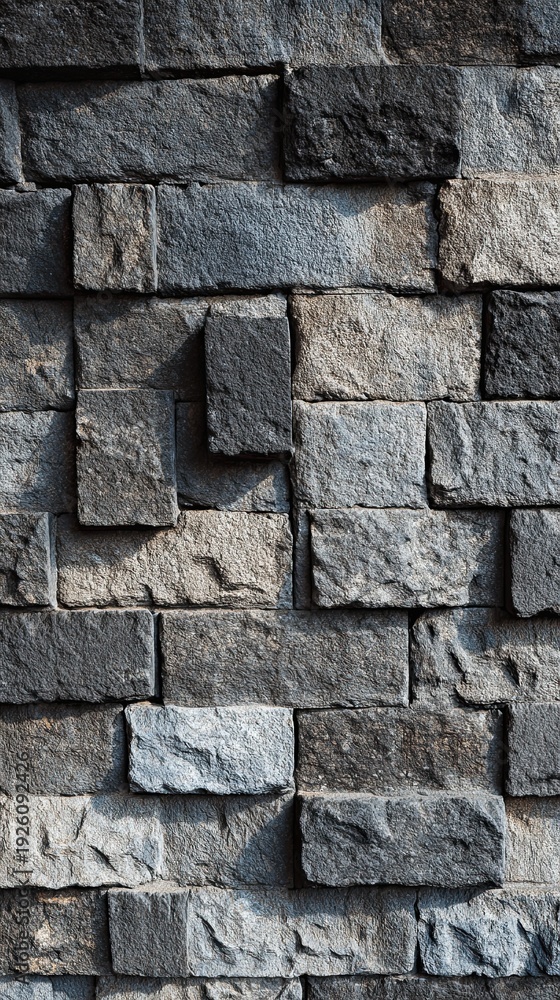 Naklejka premium Rustic Dark Grey Stone Wall Texture