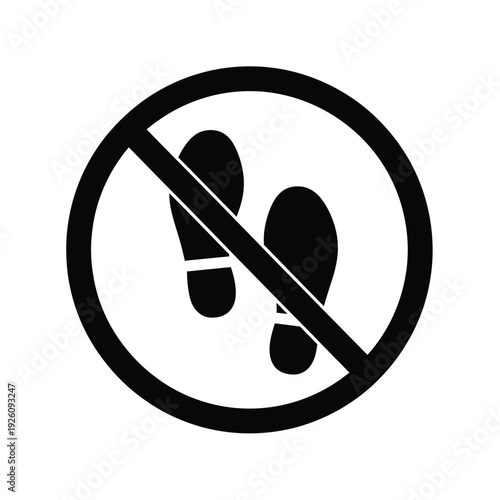 Prohibition sign indicating that walking or stepping is not permitted in a specific area isolated on transparent background