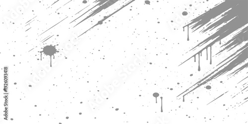 Abstract grunge background featuring a black ink splat vector texture with paint splatters and dirty brush spots on an artistic paper pattern illustration