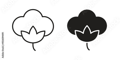 Cotton icon vector logo design element. Vector emblem template.