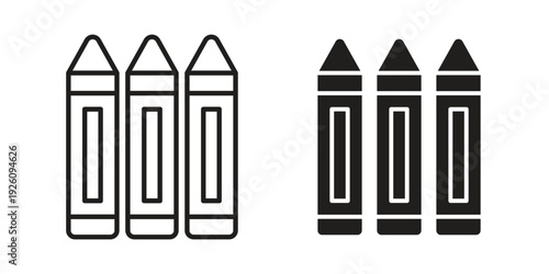 Crayon icon vector logo design element. Vector emblem template.