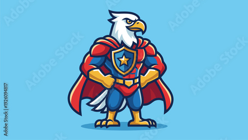 Superhero Eagle Mascot Cartoon Vector Illustration for Branding & Marketing