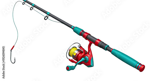 Fishing Rod and Reel with Hook