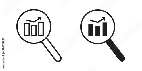 Data Analysing icon vector logo design element. Vector emblem template.