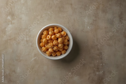 Food background template, overhead flat lay, soft neutral surface, copy space
