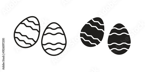 Easter eggs icon vector logo design element. Vector emblem template.