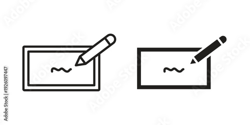 Electronic signature icon vector logo design element. Vector emblem template.