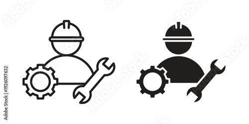 Engineer icon vector logo design element. Vector emblem template.