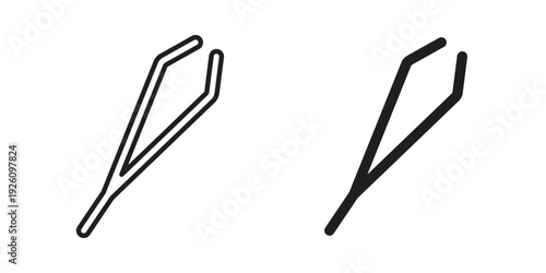 Eyebrow tweezers icon vector logo design element. Vector emblem template.