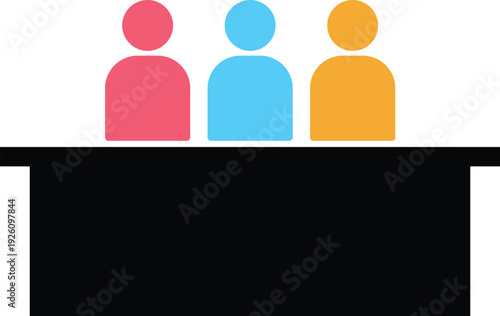 Flat Design Business Team or Jury Panel Illustration