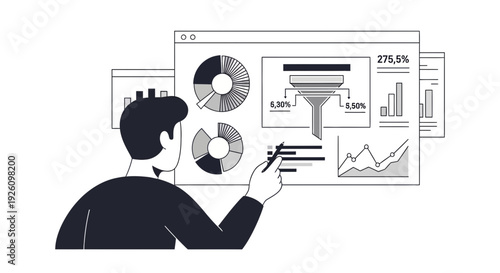 Man Analyzing Data on Computer Screen 6.