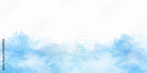 A beautiful summer day features a bright blue sky background filled with white fluffy clouds and clear light across a stunning natural landscape atmosphere
