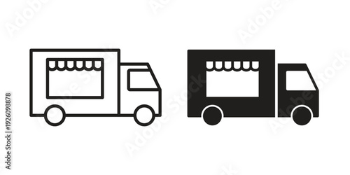 Food truck icon vector logo design element. Vector emblem template.