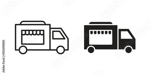 Food truck icon vector logo design element. Vector emblem template.