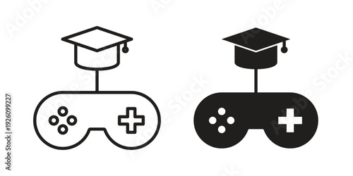 Game based learning icon vector logo design element. Vector emblem template.