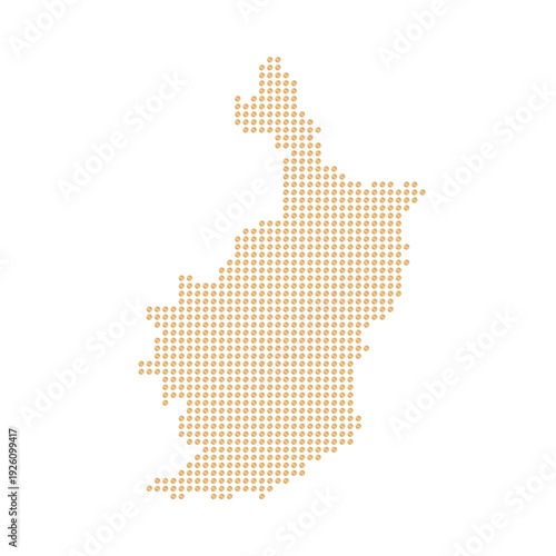 Vector map of Buriram, Thailand, gold color.