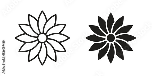 Gerbera icon vector logo design element. Vector emblem template.
