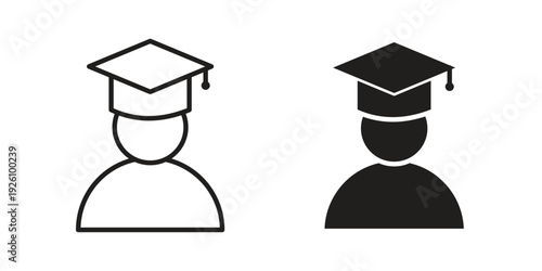 Graduated icon vector logo design element. Vector emblem template.