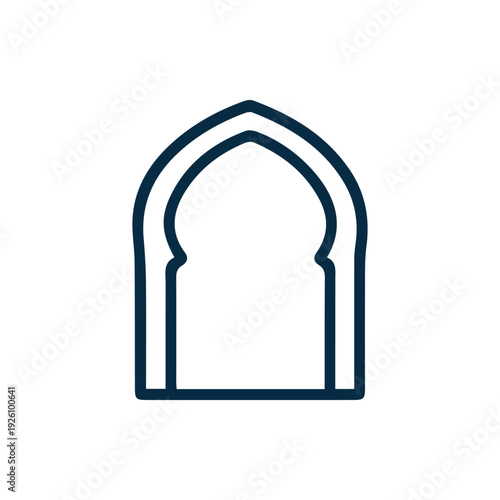 Minimalist Islamic Arch Icon Elegant Architectural Line Drawing