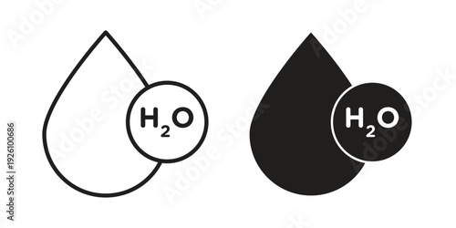 H2o icon vector logo design element. Vector emblem template.