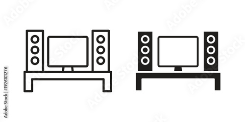Home cinema icon vector logo design element. Vector emblem template.