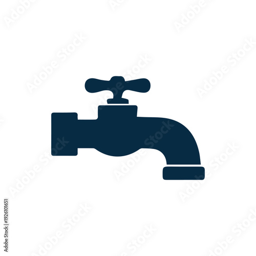 A Simple Dark Blue Water Tap Faucet Icon For Plumbing And Home Use