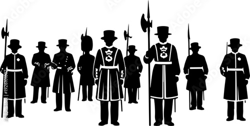 British Guard in Traditional Bearskin Uniform silhouette