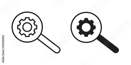 Investigate icon vector logo design element. Vector emblem template.
