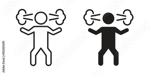 Irritated human icon vector logo design element. Vector emblem template.