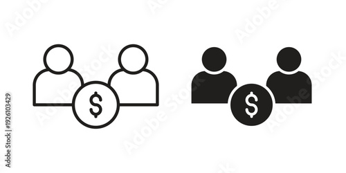 Joint account icon vector logo design element. Vector emblem template..
