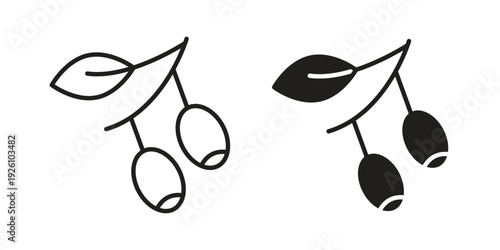 Jujube icon vector logo design element. Vector emblem template.