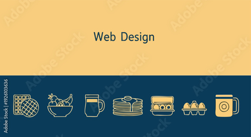 Breakfast Icons. Food and Drink Icons. Flat Design Icons.
