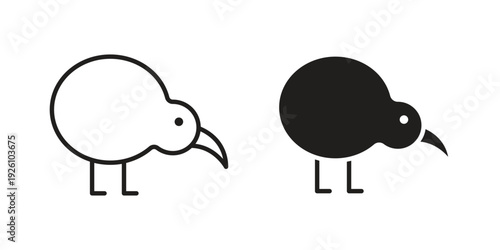 Kiwi bird icon vector logo design element. Vector emblem template.