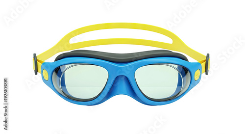 Blue and Yellow Swim Goggles