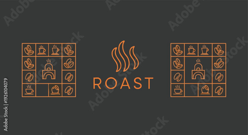 Roast Coffee Logo. Coffee Beans. Coffee Cup. Coffee Shop. Cafe.
