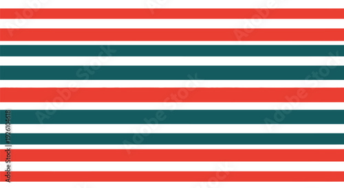 Horizontal stripes of red white and dark teal colors fill the frame