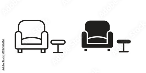 Lounge icon vector logo design element. Vector emblem template.