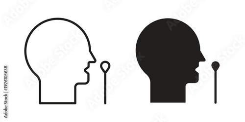 Nasal swab icon vector logo design element. Vector emblem template.