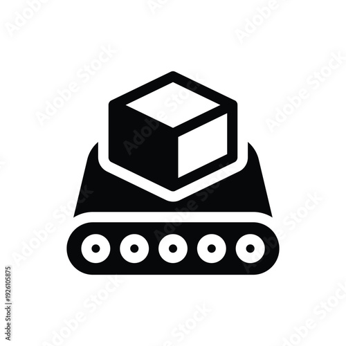conveyor line solid icon vector design good for web or mobile app