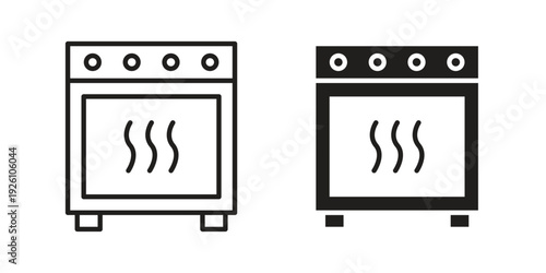 Oven icon vector logo design element. Vector emblem template.
