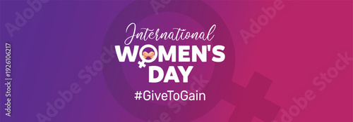 International women's day concept vector illustration. 2026 women's day campaign theme - #GiveToGain