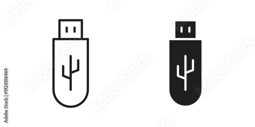 Pendrive icon vector logo design element. Vector emblem template.