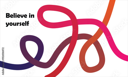 Inspirational quote with colorful interconnected lines design