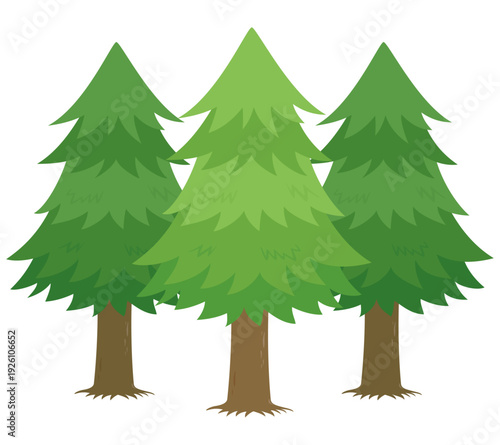 3本のスギの木のイラスト