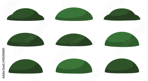 Green Hills Seamless Pattern. Nature Landscape Background. Flat Design.