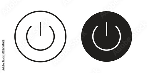 Power icon vector logo design element. Vector emblem template.
