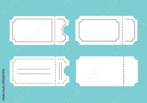 Blank Tickets. Event Admission Pass. Retro Style. Paper Texture. Graphic Element.